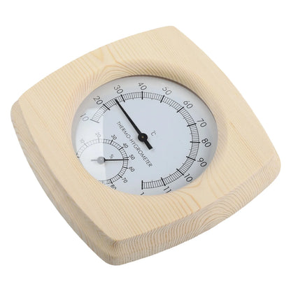 140 mm termometer och hygrometer i trä för bastu