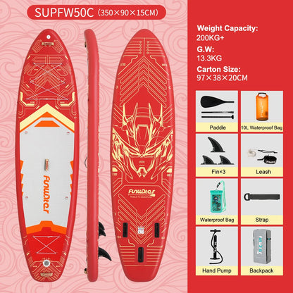 FunWater uppblåsbart SUP-bräde med tillbehör – flera storlekar