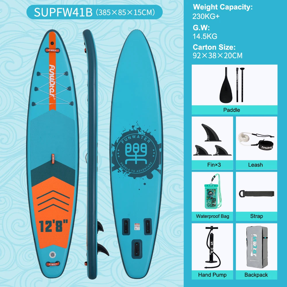 FunWater uppblåsbart SUP-bräde med tillbehör – flera storlekar