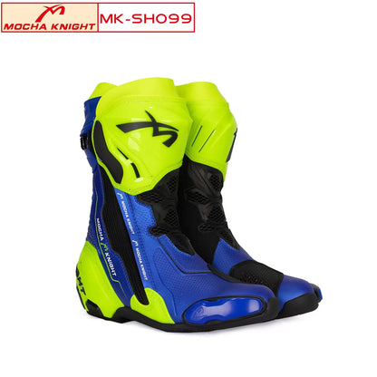 Racingstövlar MK099 i läder – proffsstövlar för bana och offroad, unisex 35–46