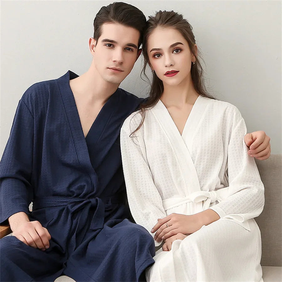 Unisex Kimono Badrock Lång – Lätt Mjuk Sommar & Höst Loungewear, 17 Färger M–3XL