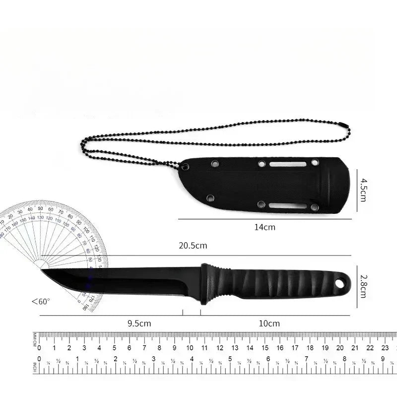 Outdoor Knife With Sharp And High-Hardness Blade For Cutting Ropes. Portable Camping Knife. Compact Straight Knife. Versatile Mu
