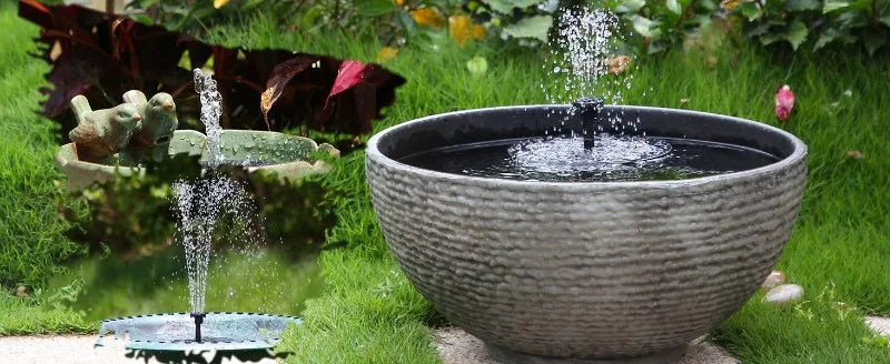 Soldriven Fontänpump för Trädgård och Fågelbad – 6 Munstycken, 1W/1,5W/2,5W