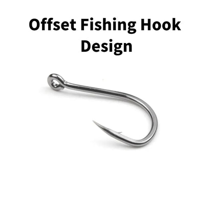 50PCS Single Circle Offset Fishing Hooks – High Carbon Steel Barbed for Carp Fly Fishing & Sea Tackle