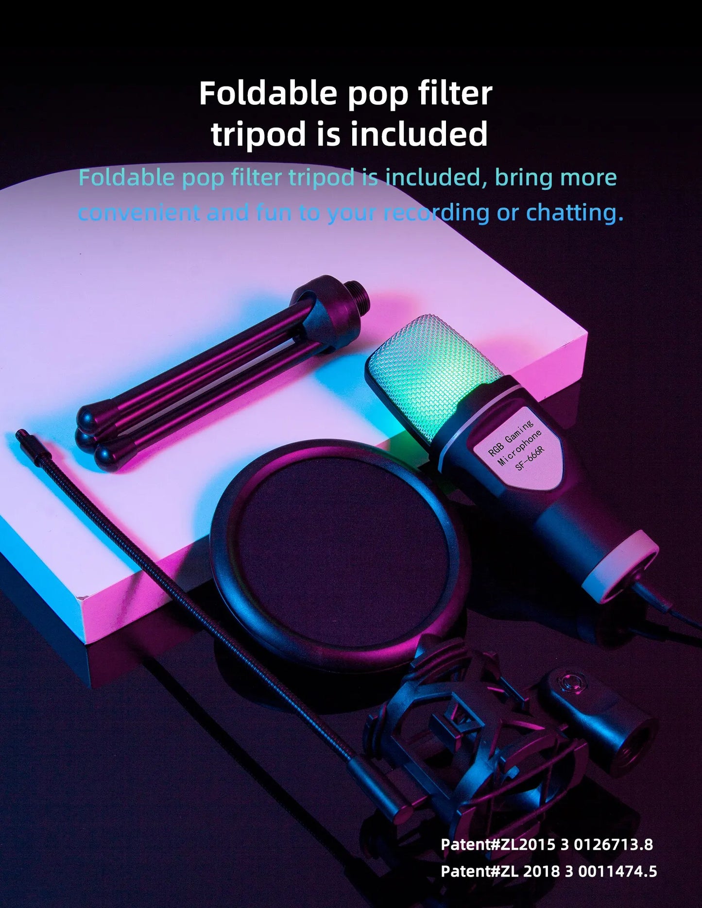 Gaming Computer Professional Condenser Microphone Mic PC Laptop USB Wired Live Streaming Podcast Studio Mike Kit Gamer Karaoke