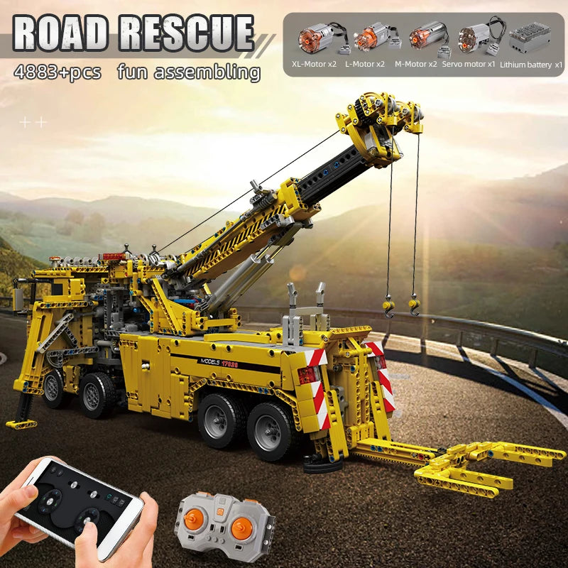 Mould King 17028 Teknisk Brandbil APP & RC Motoriserad Byggsats