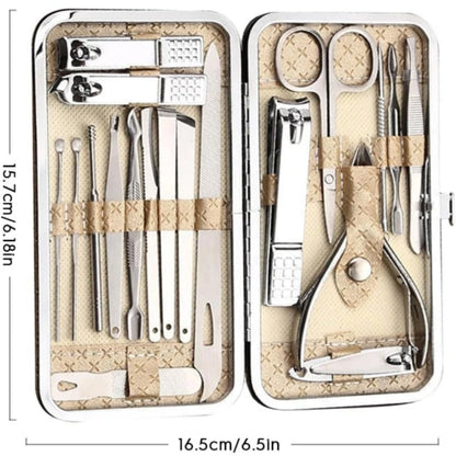 19pcs/set Manicure and Pedicure Tool Set with Storage Box Portable Foot Care Set, Suitable for Women Men Travel Home Salon Gifts
