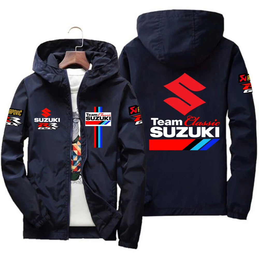 Racingjakka för Herr – Tunn Polyesterjakka med Dragkedja, Casual Sportswear i 10 Färger och Storlekar S–7XL