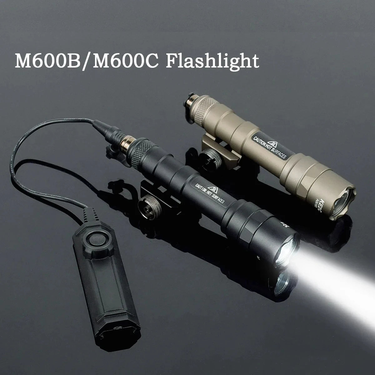 Taktisk M600 Vapenlamp med Tryckströmbrytare för 20 mm Skena