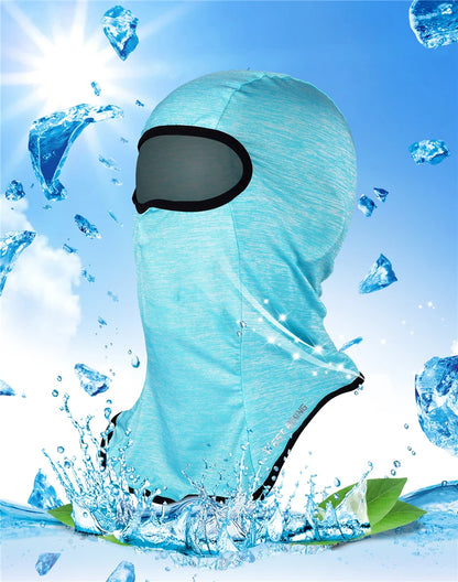 WEST BIKING Cool Men's Hat Summer Anti-UV Full Face Cover Motorcycle Balaclava Ice Silk Breathable Bike Helmet Mask Cycling Caps
