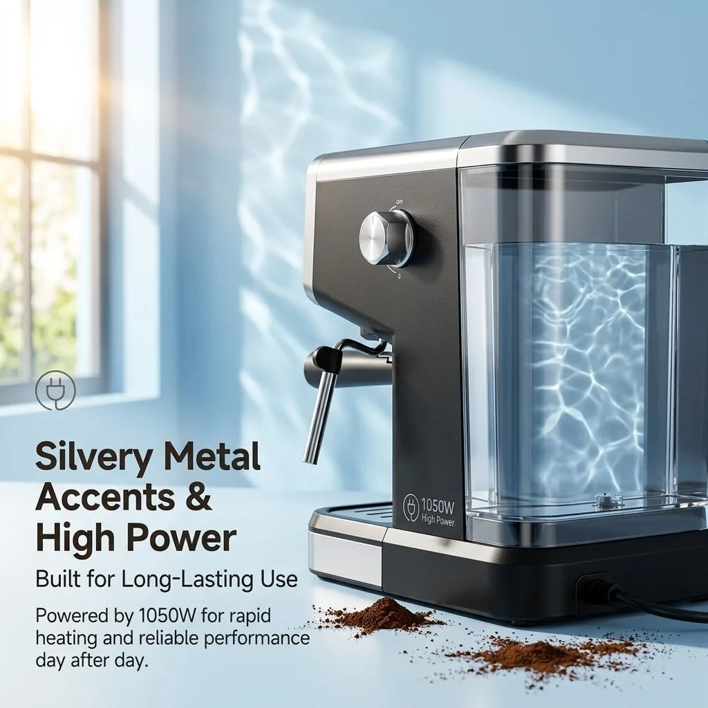 Semi-Automatic Coffee Maker Espresso Machine with Built-In Milk Frother One-Touch Americano Function, Adjustable Temperature, Cappuccino H13 Espresso Coffee Machine 20 Bar Semi-Automatic Italian Espresso Coffee Maker with Mil