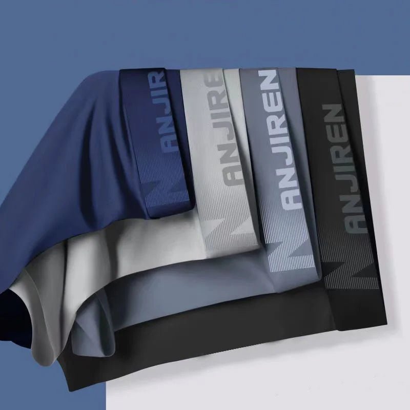 Herrboxershorts 4-pack i Is-silke – Andningsbara, U-konvex Design, L–6XL, Flera Färger