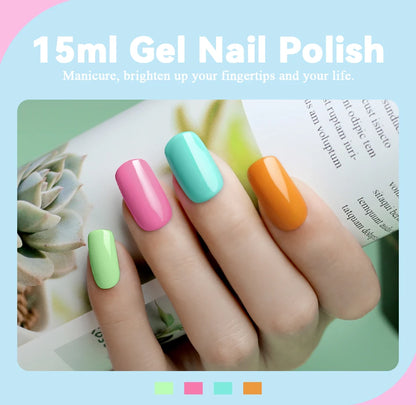 Clou Beaute 12pcs TPO & HEMA FREE Nail Gel Polish Set Red Pink Nude Green Yellow Purple UV Gel Nail Semi Permanent Nail Varnish