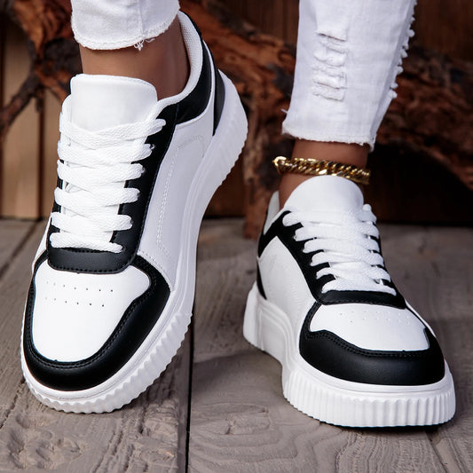 Unisex retro-sneakers med tjock sula – klassisk skateskodesign, stora storlekar