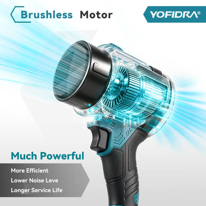 Yofidra 2-i-1 Borstlös Elektrisk Turbofläkt Jet Fläkt Lövblås