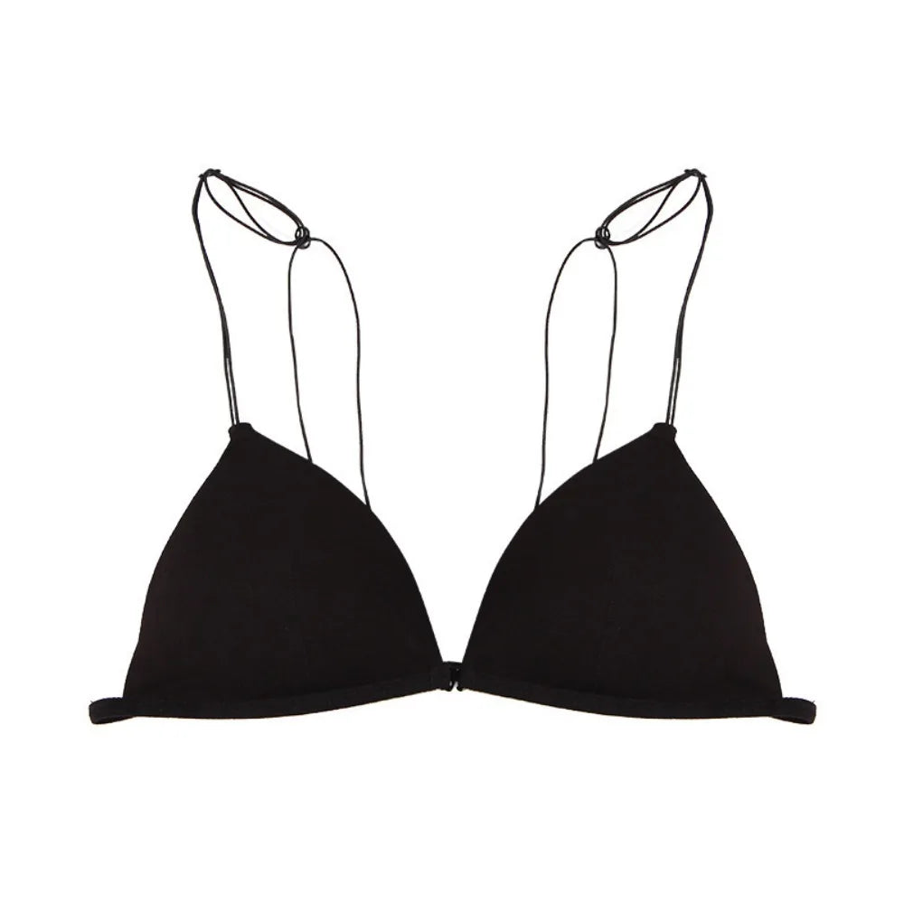 Fachion Triangle Bras for Women Beauty Back Push-up French Style Bra Thin Strape Solid Color Wireless Bra Girls