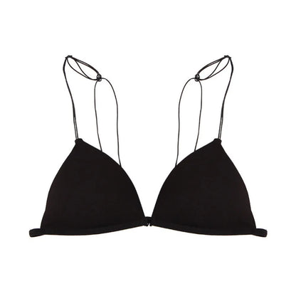 Fachion Triangle Bras for Women Beauty Back Push-up French Style Bra Thin Strape Solid Color Wireless Bra Girls