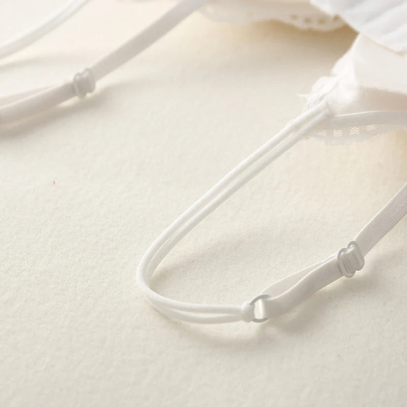 Lace Triangle Bralette Wireless Bra For Women Floral Lace Design Underwear Sexy Lingerie Lightly Lined Cup Small Chest Brassiere