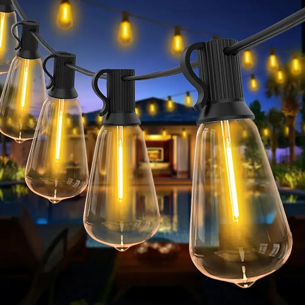 Arbrac ST38 LED-ljusslinga Utomhus IP44 – Varmvit 2200K Krossäker Fjärrkontroll Dimmer 15/18/20/30m Trädgård Bröllop Jul CE RoHS