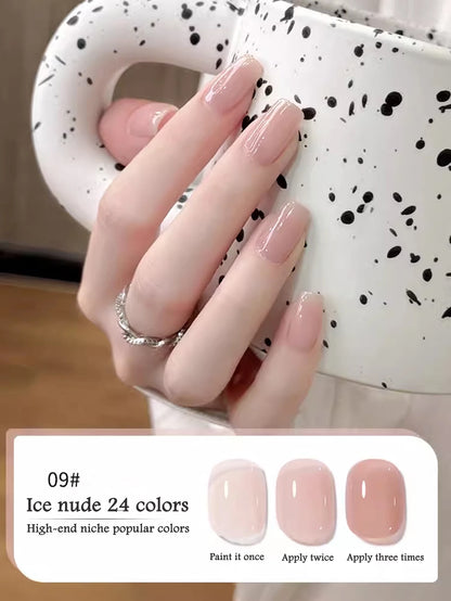 1-30pcs PSK Nude Pink Color Nail Art Ice Transparent Bare Color Nail Enamel 2026 New Net Red Popular White Gel Nail Polish