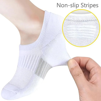 1/10 Pairs Women Breathable Mesh Invisible Ankle Socks Summer Lightweight Breathable Solid Color Cushioned Sports Leisure Socks