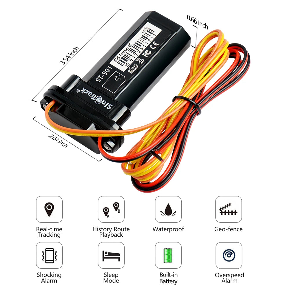 4G Mini Tracker ST-901L Waterproof Built-in Battery GPS for Car Vehicle GPS Device Motorcycle with Online Tracking Software