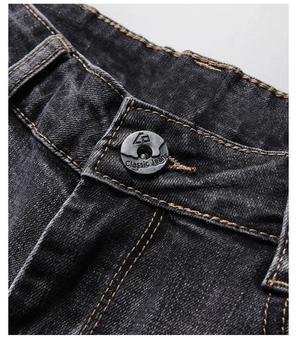 Tunna stretchiga denimjeans för män