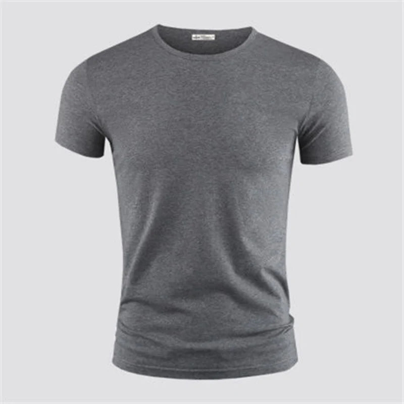 2026 Men's T Shirt Pure Color V Collar Short Sleeved Tops Tees Men T-Shirt Black Tights Man T-Shirts Fitness For Male Clothes