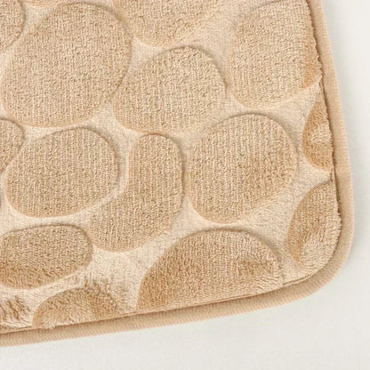 80x80cm New L-shaped Bath Mat Cobblestone Memory Foam Super Absorbent Non-Slip Corner Mat for Bathroom Shower Toilet Home Decor