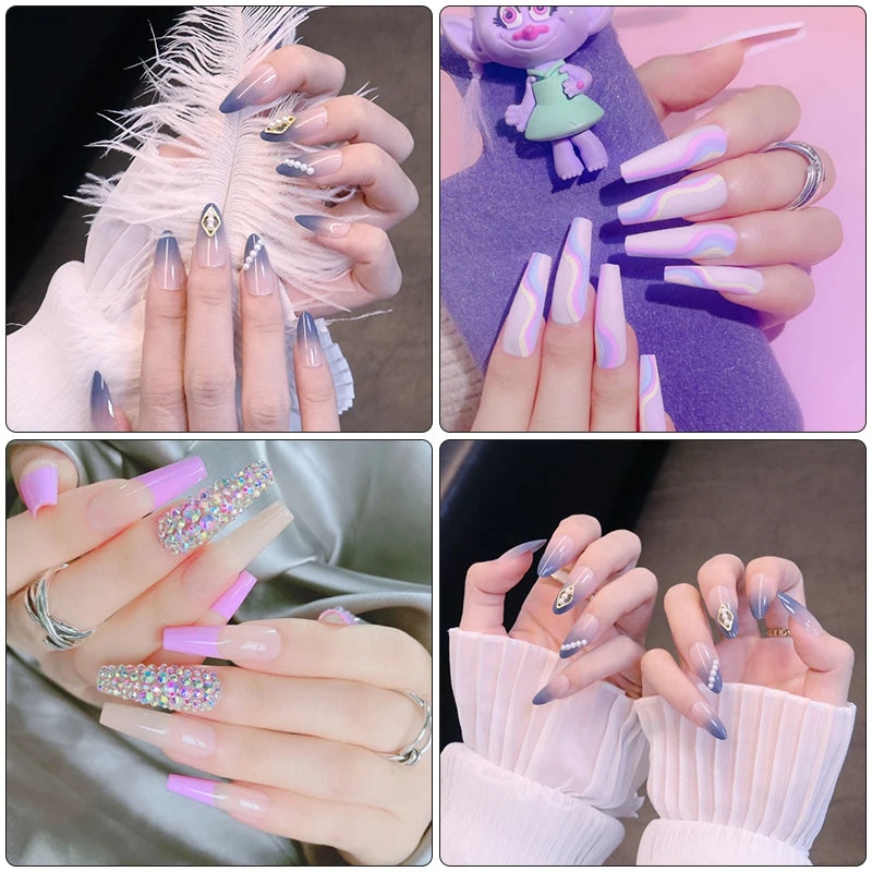 Poly Gel Extension Tool Set Professional Gel Nail Polish Kit With UV LED Nail Lamp Dryer And Electric Nail Drill Machine