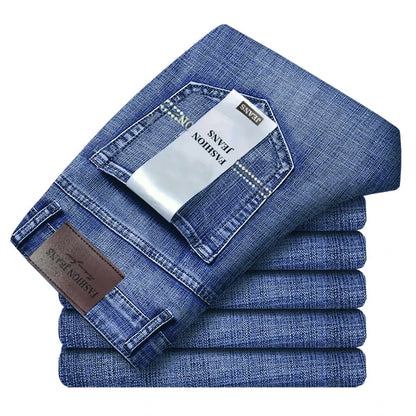 Business-jeans för herr – rak passform, stretch-denim, casual och kontor
