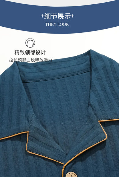 2023 New Cotton Sleepwear Men's 3 Pieces Set Homewear Plus Size 4XL Cardigan Nightwear Short Sleep Tops & Shorts & Long Pants
