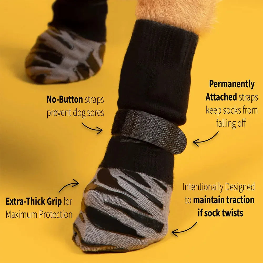 Premium Non-Slip Dog Socks Extra-Thick Grip for Prevents Slipping Licking Protects Dog Paws Ideal for Small Medium Large Dogs