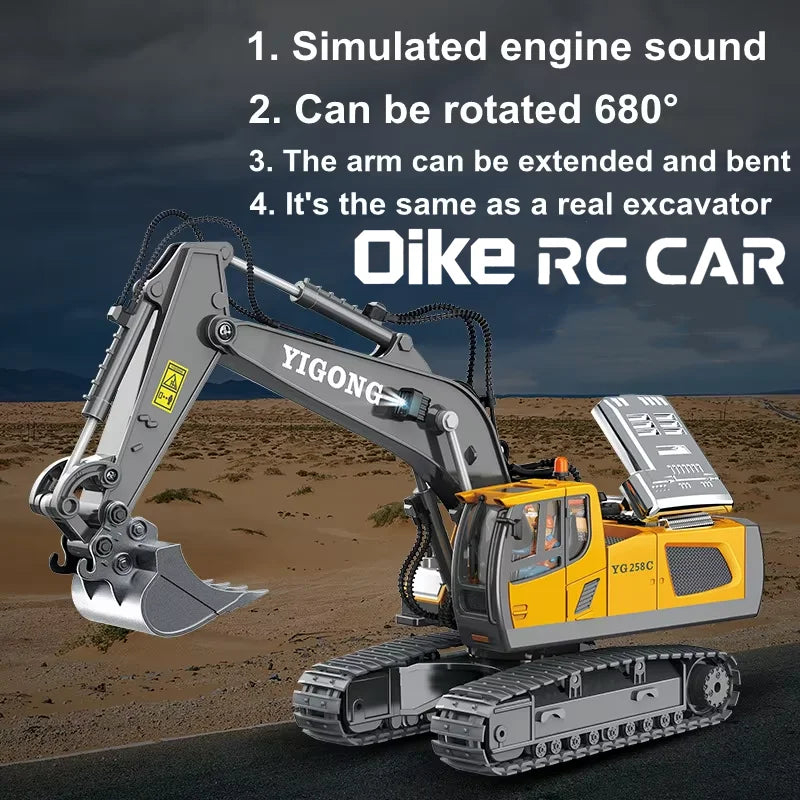 Oike 4WD Radiostyrd Grävmaskin Dumpare Bulldozer RC-bil