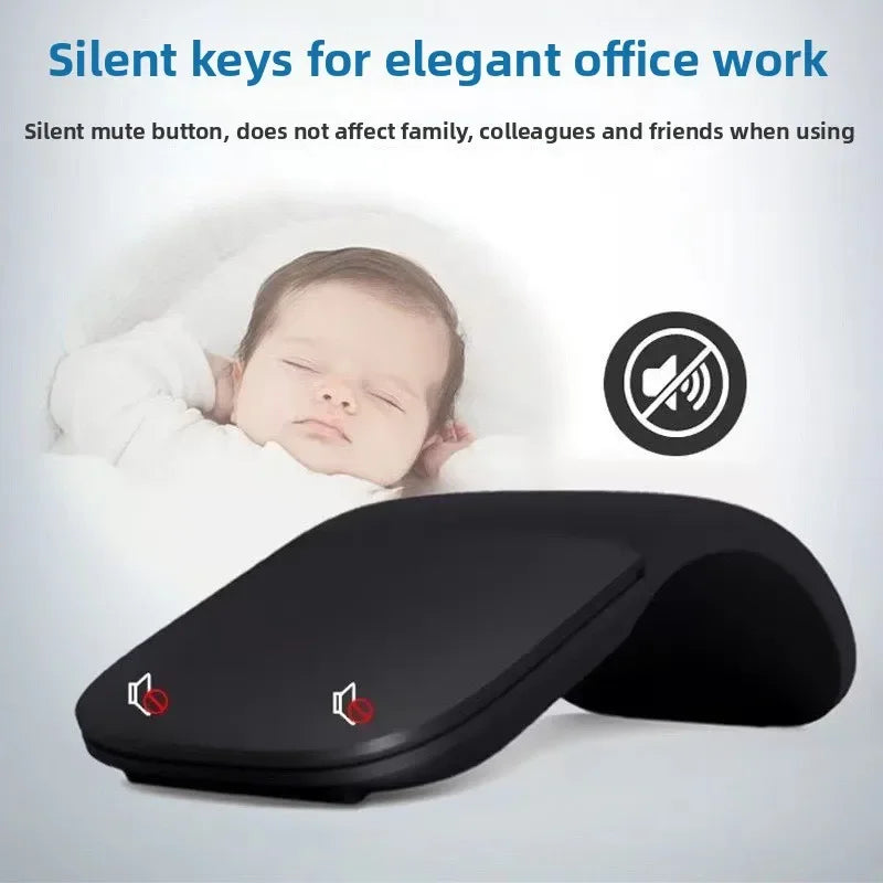 New Bluetooth 4.0 Folding Wireless Mouse Arc Touch Roller Computer Silent Mouse Ergonomic Slim Laser Mini Mice For Windows Ipad