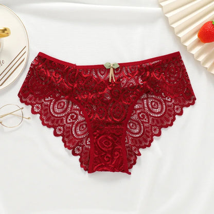 Meet'r Women Sexy Lace Panties Low-Rise Temptation Lingerie Female G String Transparent Underwear Hollow Out Briefs Intimates