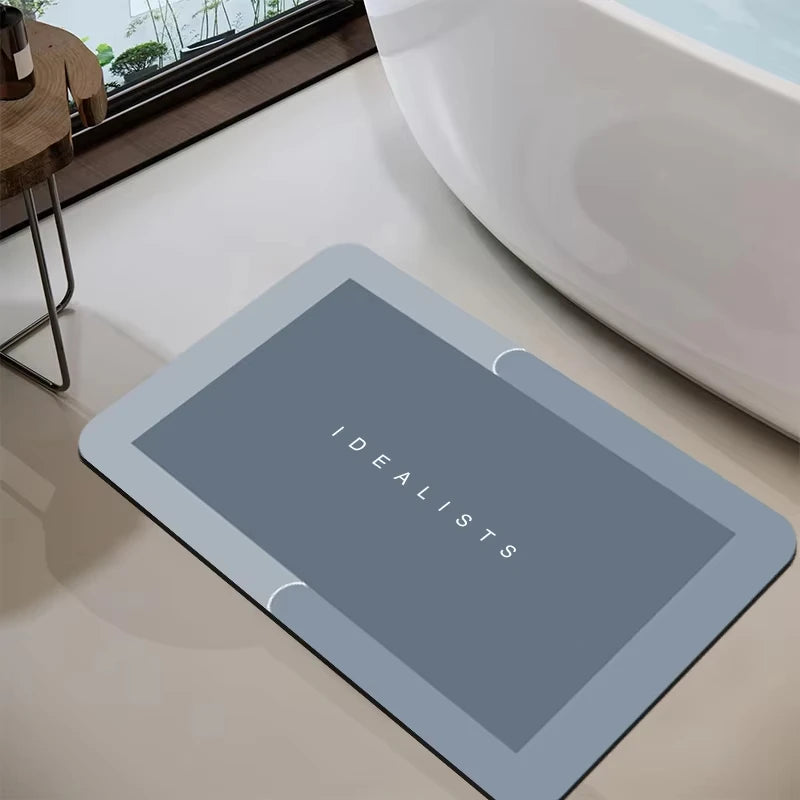 Diatomaceous Earth Bath Mat Ultra Absorbent Non Skid Rapid Drying Soft Floor Mat for Bathroom Shower Laundry Bedroom Kitchen RV