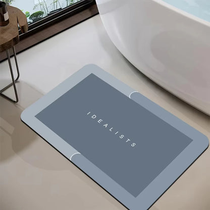 Diatomaceous Earth Bath Mat Ultra Absorbent Non Skid Rapid Drying Soft Floor Mat for Bathroom Shower Laundry Bedroom Kitchen RV