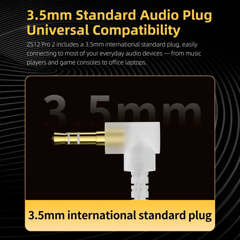 KZ ZS12 Pro 2 in-ear-hörlurar med hybridteknik och löstagbar kabel