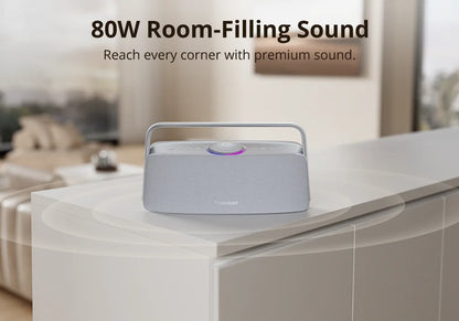 Tronsmart Fiitune X30 Speaker Blue Tooth Wireless Speaker Hi-Res Audio 80W Ipx6 App Control Portable Speaker with Handle for Home