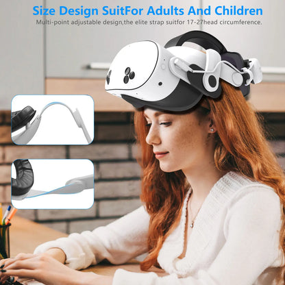 For Quest3S VR Headset 12000mAh Adjustable Charging Head Strap Elite Comfortable Accessory for Meta Quest3 Gaming Experience