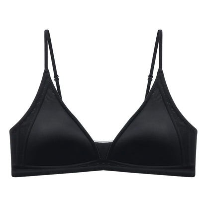 Thin Satin Wireless Deep V Bra Close-fitting Anti-sagging Push Up Underwear Traceless Gathered Breasts Seamless Bras Sport
