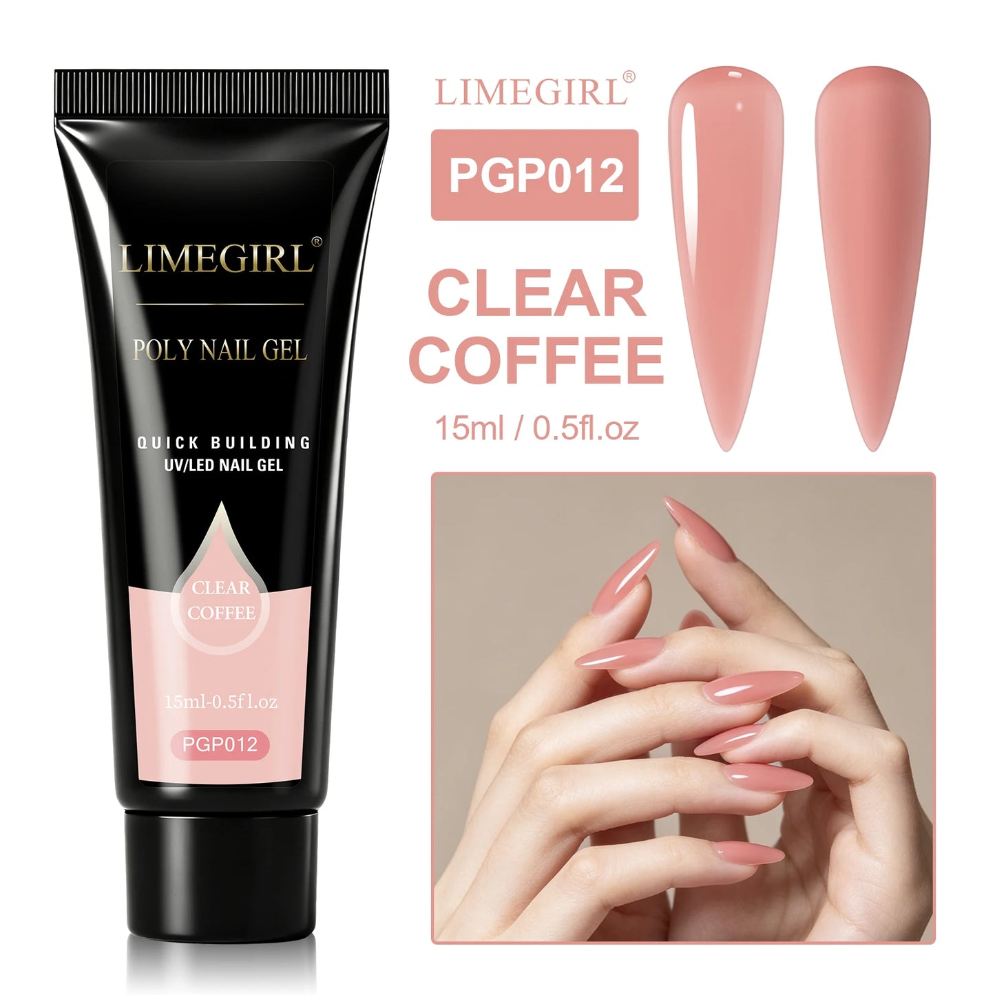 LIMEGIRL 25Colors Poly Extension Nail Gel For Nails Art Acrylic Manicure Design UV Varnishes Semi Permanent Quick Extension Gel