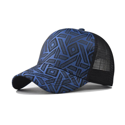 54-60Cm Adjustable New Thousand Birds Rhombus Plaid Baseball Men's and Women's Plaid Cap Plaid Fashion Hat Black Flat Brim Hat