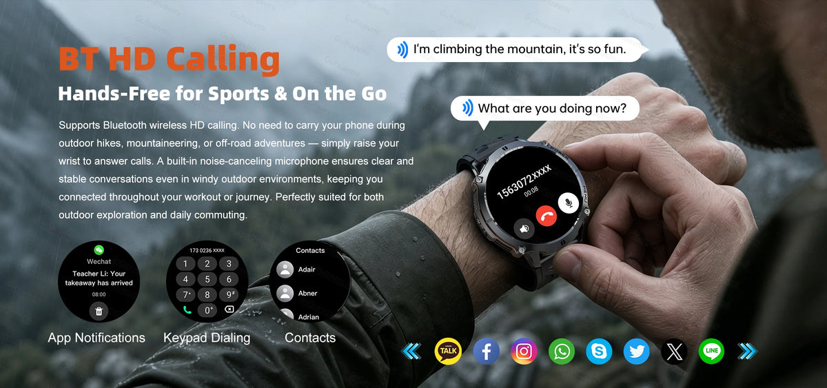 New T-RX6 Ultra Outdoor Sports Smart Watch GPS Compass  Barometer IP68 Waterproof Call Blood Oxygen Military Smartwatch For Men
