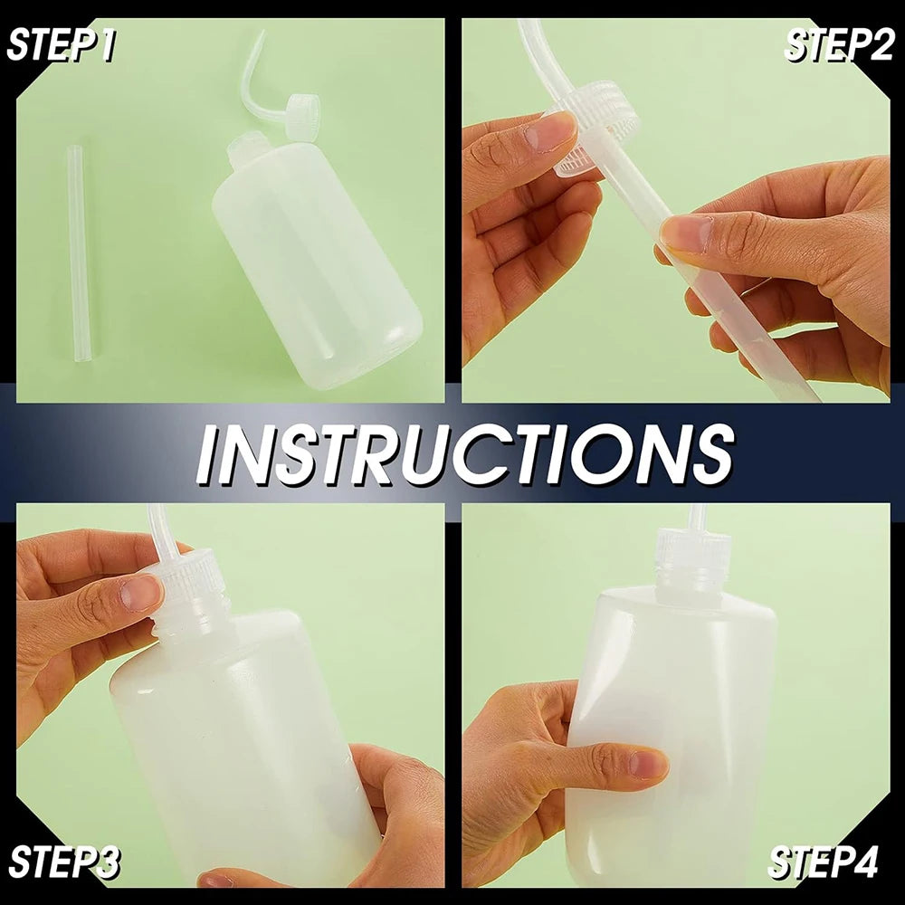500/250ml Tattoo Wash Bottle 5 Colors Rinse Spray Bottle Economical Plastic Squeeze Clean Bottles for Medical Labs Tattoo Supply