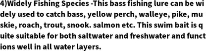 ANFS Fishing Lures for Bass Trout Multi Jointed Swimbaits Slow Sinking Bionic Swimming Lures Bass Freshwater Saltwater Bass