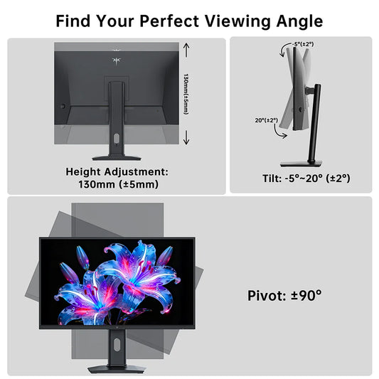 KTC H27T7P-2 Gaming Monitor 27" – Fast IPS 2K QHD 210Hz OC 1ms HDR400 FreeSync G-Sync 1,07 Mdr Färger Höjdjusterbart Stativ VESA