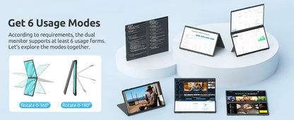 EVICIV 15.6" FHD Triple Portable Dual Monitor & Laptop Screen Extender 1080P FHD IPS Plug & Play No Driver USB-C 100%sRGB Triple Screen Foldable Mac/Windows Compatible Travel & Office 360° Screen Adjustment