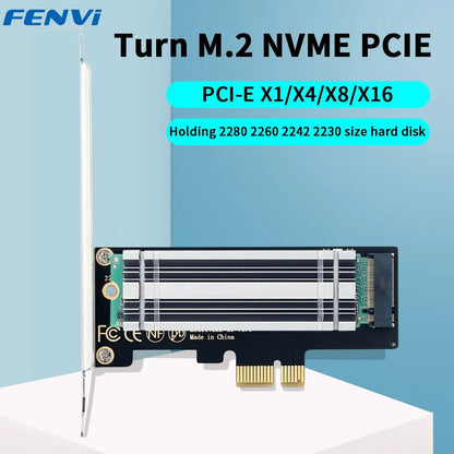 FENVI M.2 NVMe till PCIe x1-adapter med aluminiumkylfläns